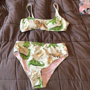 Dinosaur green bikini